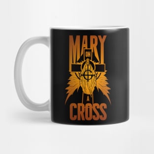 mary on a cross- gold Mug